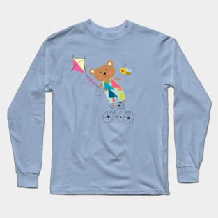 A bear on a bike Long Sleeve T-Shirt